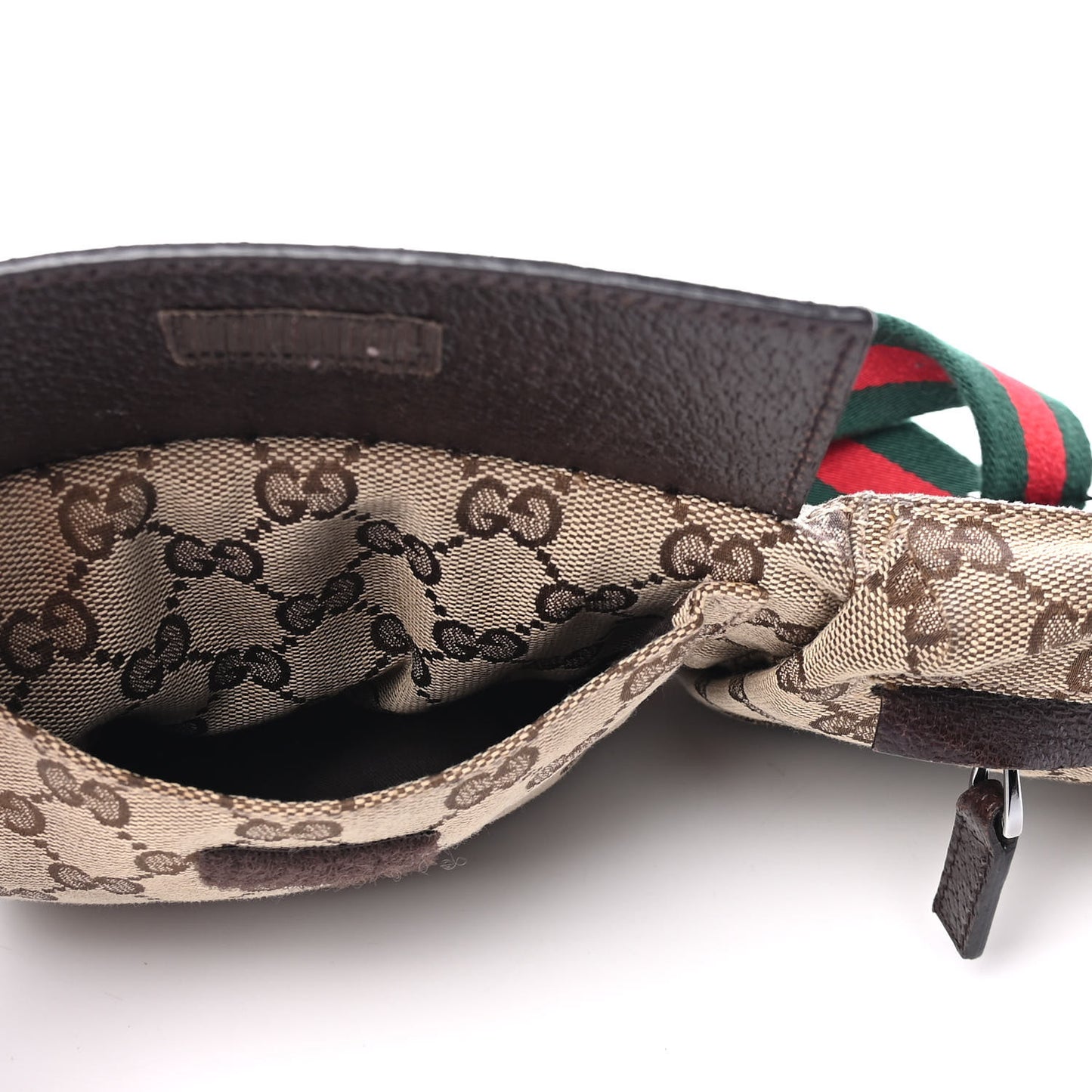 GG Monogram Double Pocket Belt Bag Dark Brown