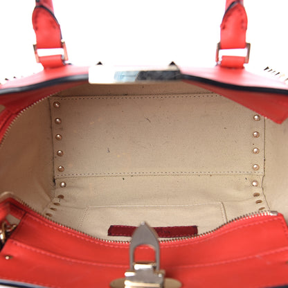 Valentino Garavani Vitello Mini Rockstud Double Handle Tote Deep Orange 5 of 11