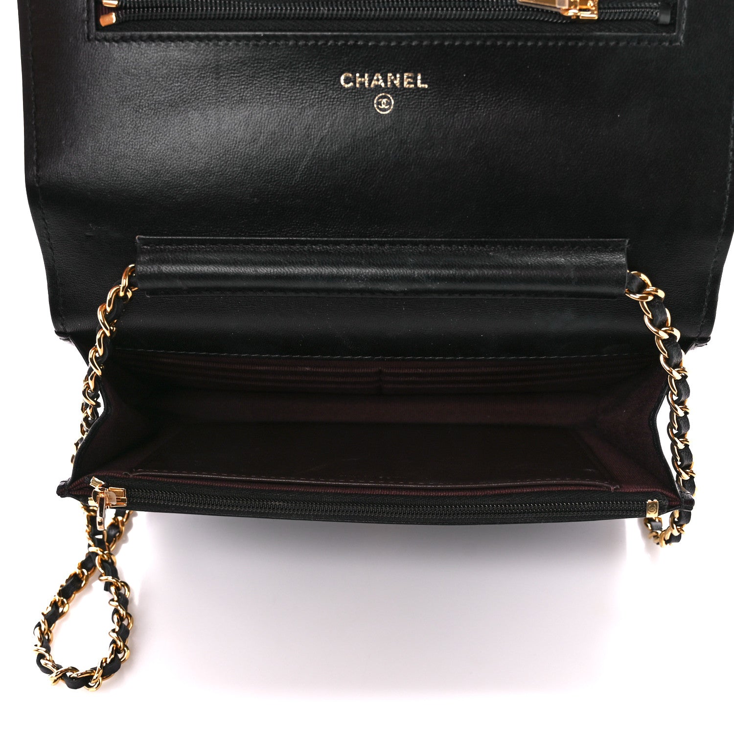 Chanel Lambskin Quilted Wallet On Chain WOC Black 5 of 12