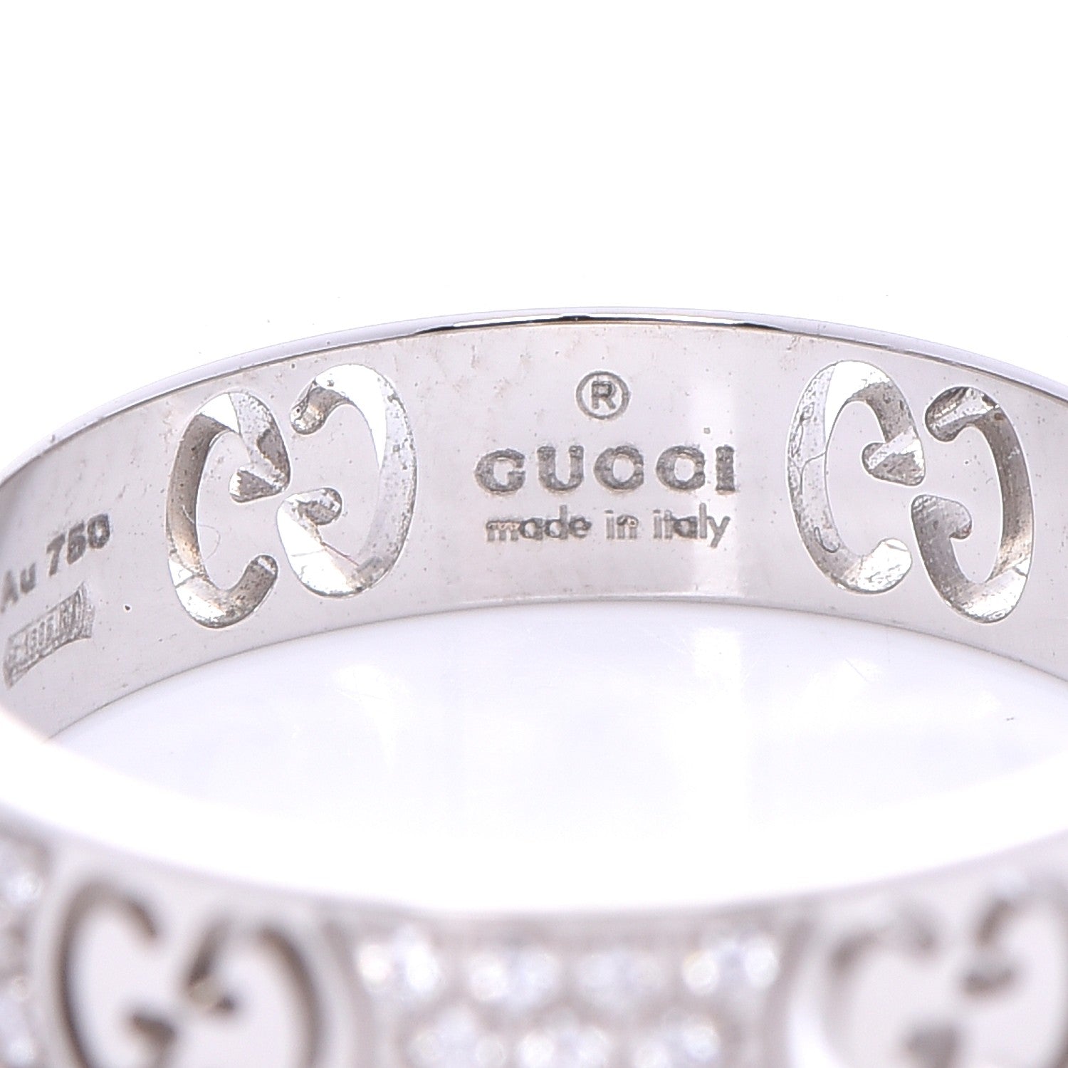 Gucci 18K White Gold Diamond Icon Stardust Ring 52 6 4 of 6