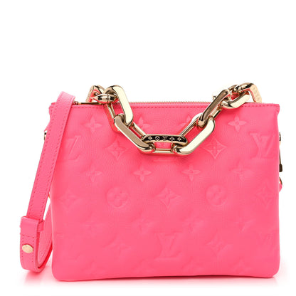Louis Vuitton Calfskin Embossed Monogram Coussin BB Rose Fluo 1 of 12