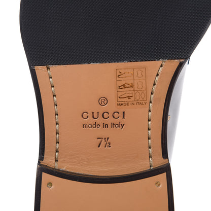 Gucci Calfskin Bee Star Embroidered Mens Captoe Derby Loafers 7.5 Black 7 of 10