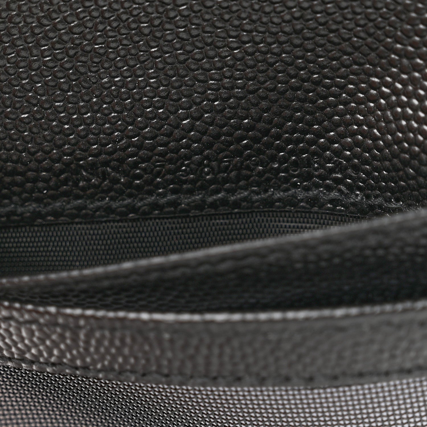 Saint Laurent Grain De Poudre Matelasse Chevron Monogram Zipped Card Case Black 7 of 8
