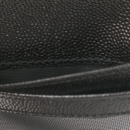 Saint Laurent Grain De Poudre Matelasse Chevron Monogram Zipped Card Case Black 7 of 8