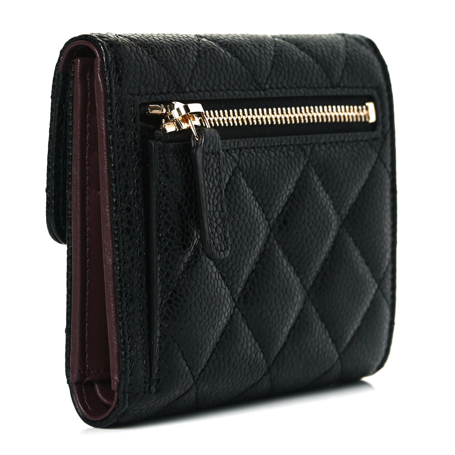 Chanel Caviar Quilted Compact Flap Wallet Black 2 of 8