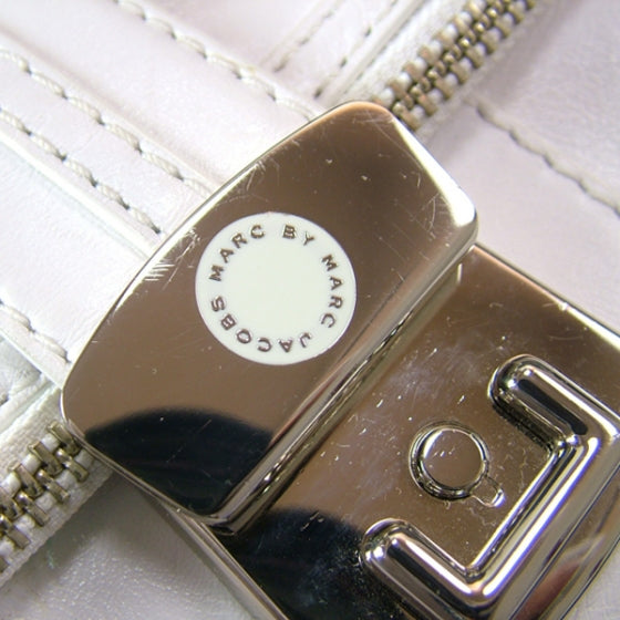 MARC by Leather Airliner Clutch White