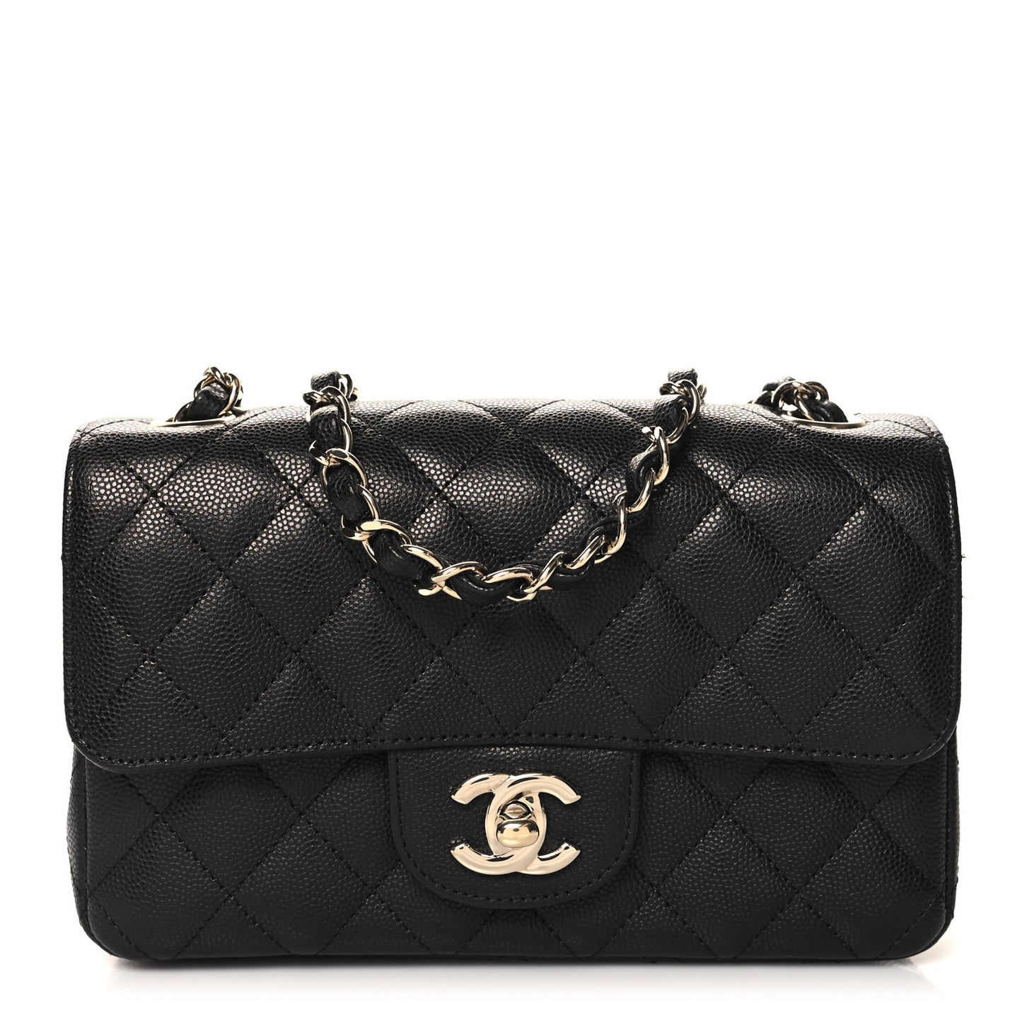 Caviar Quilted Mini Rectangular Flap Black