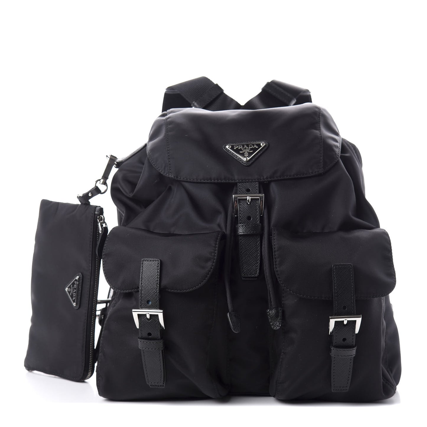 Re-Nylon Saffiano Medium Backpack Black