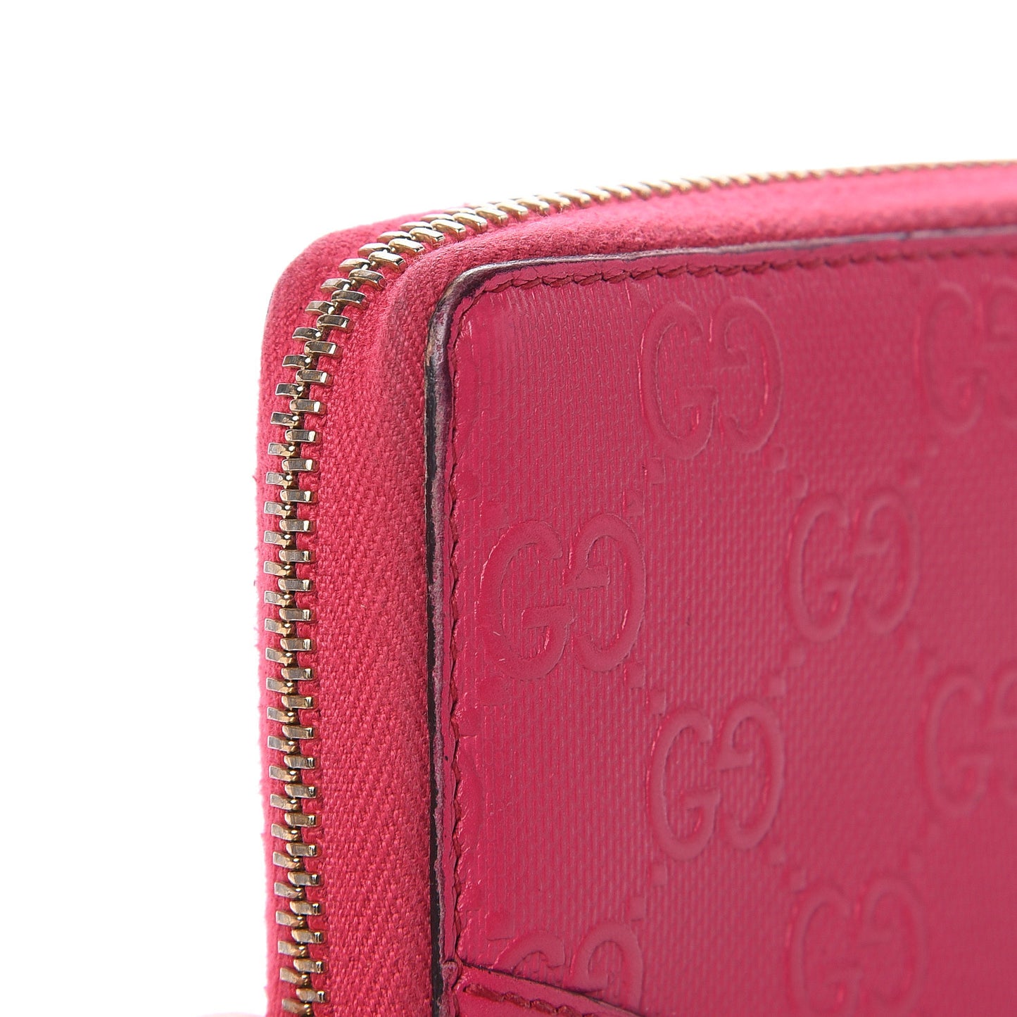 HIlary Lux GG Monogram Embossed Studded Zip Around Wallet Blossom