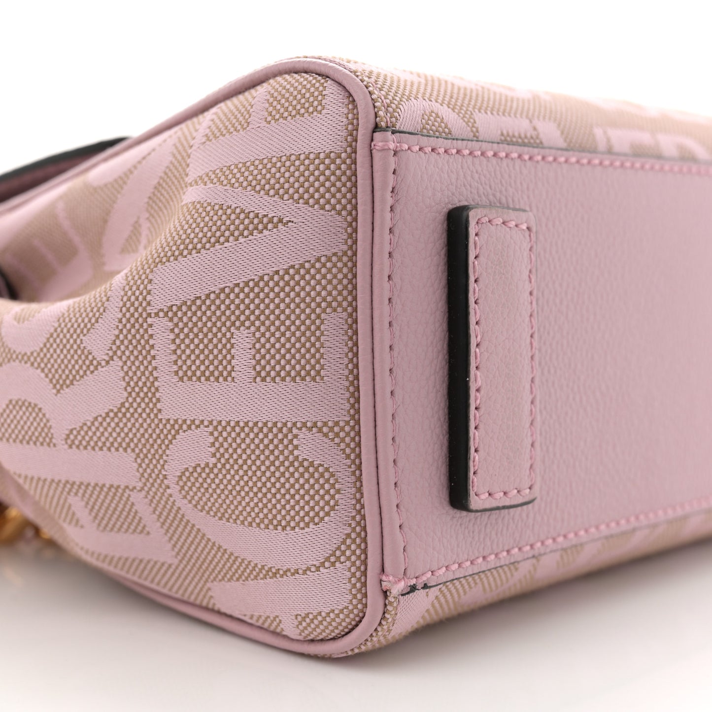 Calfskin Canvas Allover La Medusa Small Top Handle Handbag Pink