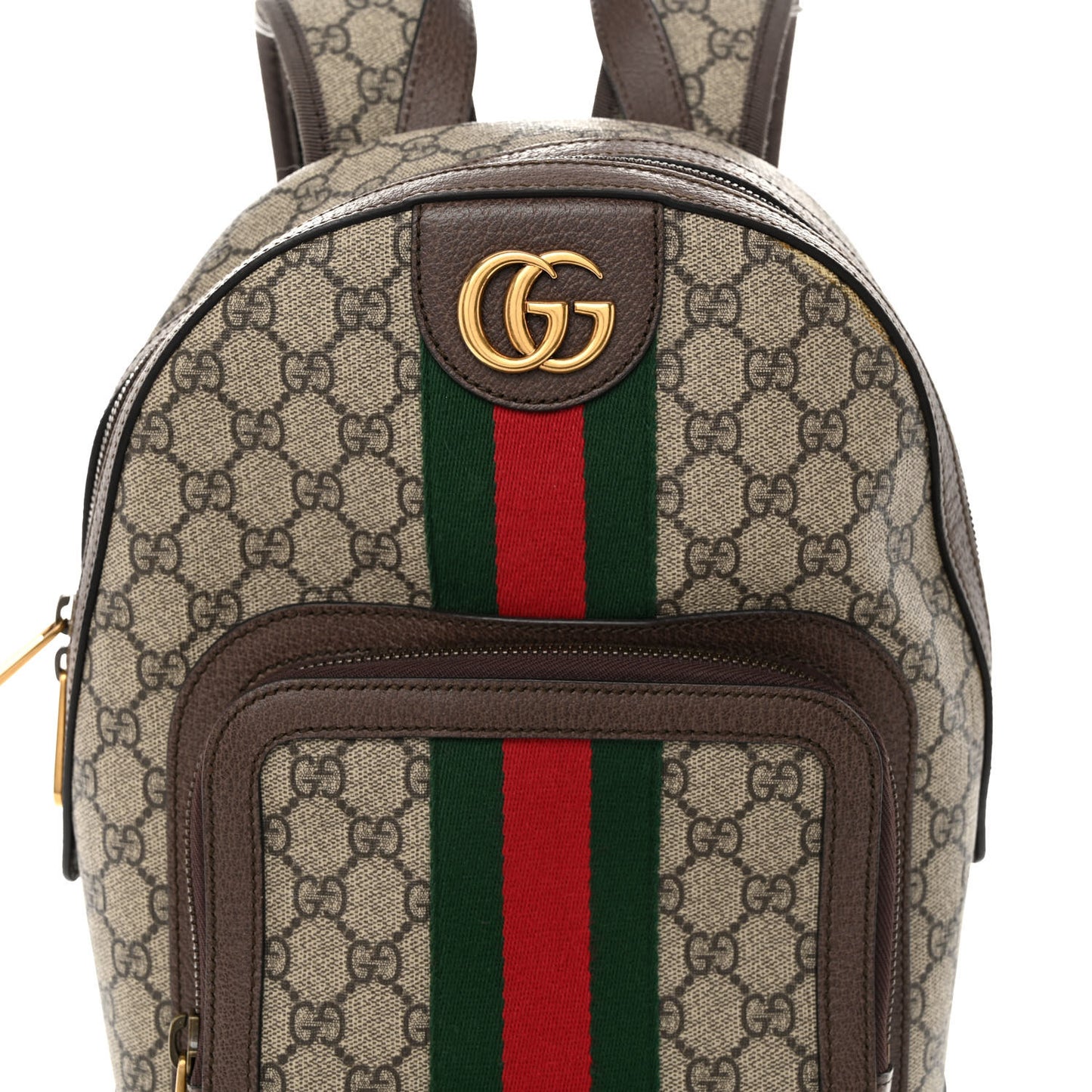 GG Supreme Monogram Calfskin Web Small Ophidia Day Backpack Beige Ebony New Acero