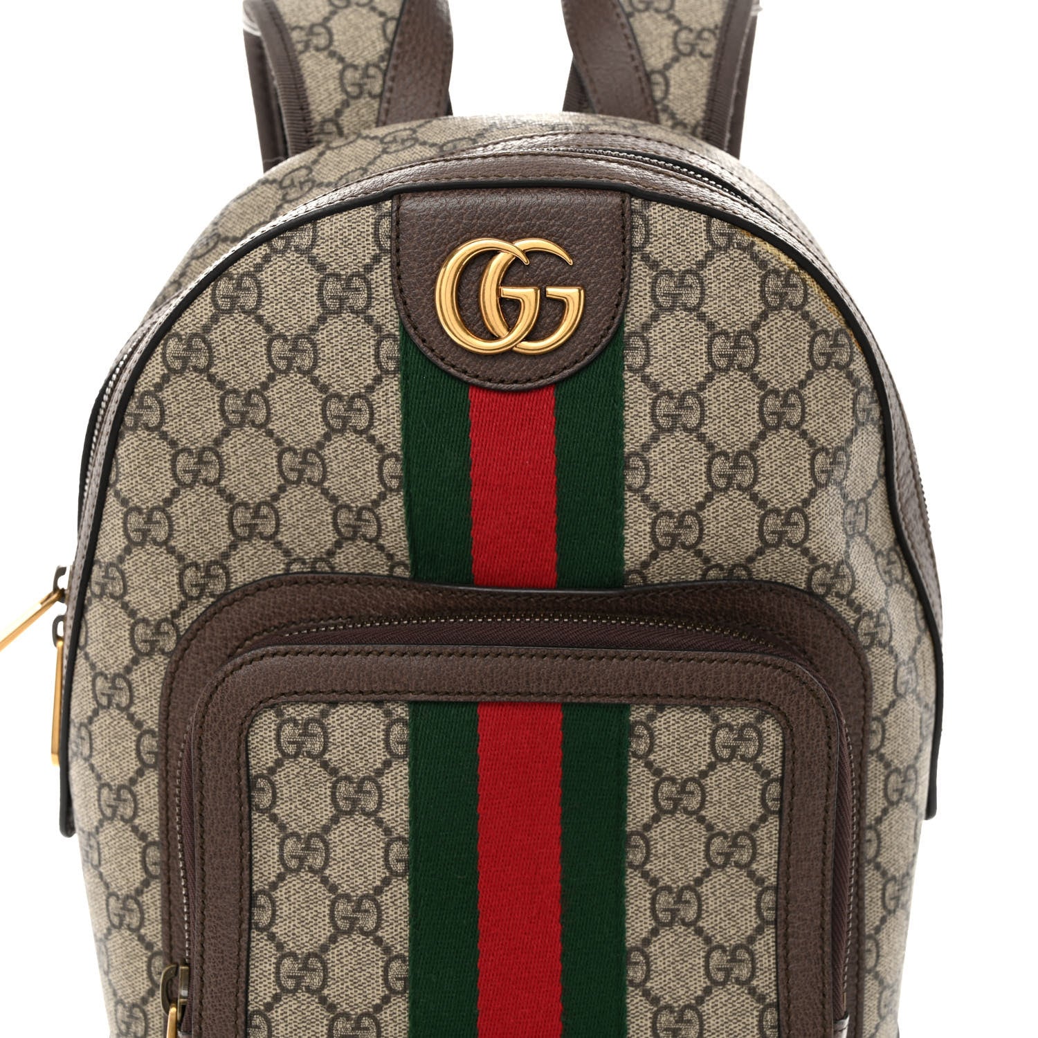 Gucci GG Supreme Monogram Calfskin Web Small Ophidia Day Backpack Beige Ebony New Acero 7 of 10