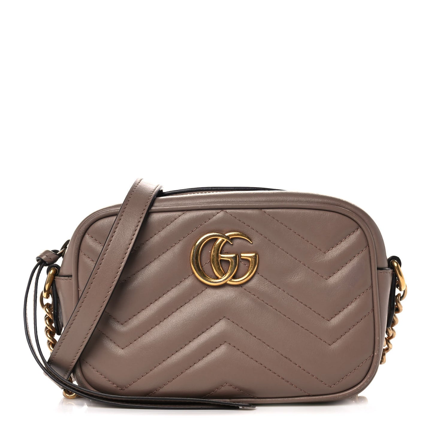 Calfskin Matelasse Mini GG Marmont Chain Shoulder Bag Porcelain Rose