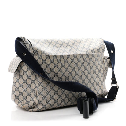 Gucci GG Supreme Monogram Selleria Calfskin Messenger Diaper Bag Navy 5 of 21