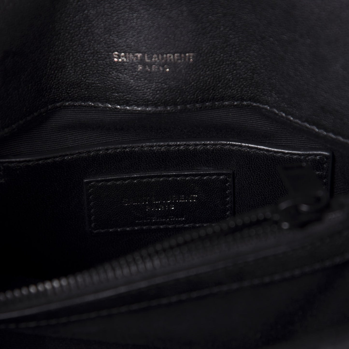 Sheepskin Matelasse Chevron Monogram Monochrome Medium College Bag Black