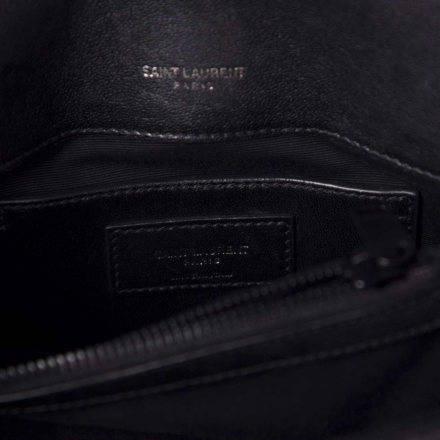 Saint Laurent Sheepskin Matelasse Chevron Monogram Monochrome Medium College Bag Black 6 of 9