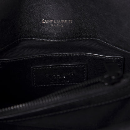 Saint Laurent Sheepskin Matelasse Chevron Monogram Monochrome Medium College Bag Black 6 of 9