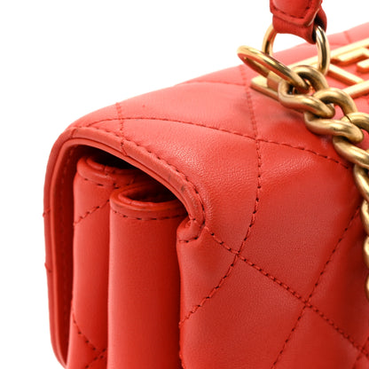 Chanel Lambskin Quilted Medium Trendy Spirit Top Handle Bag Orange 15 of 17