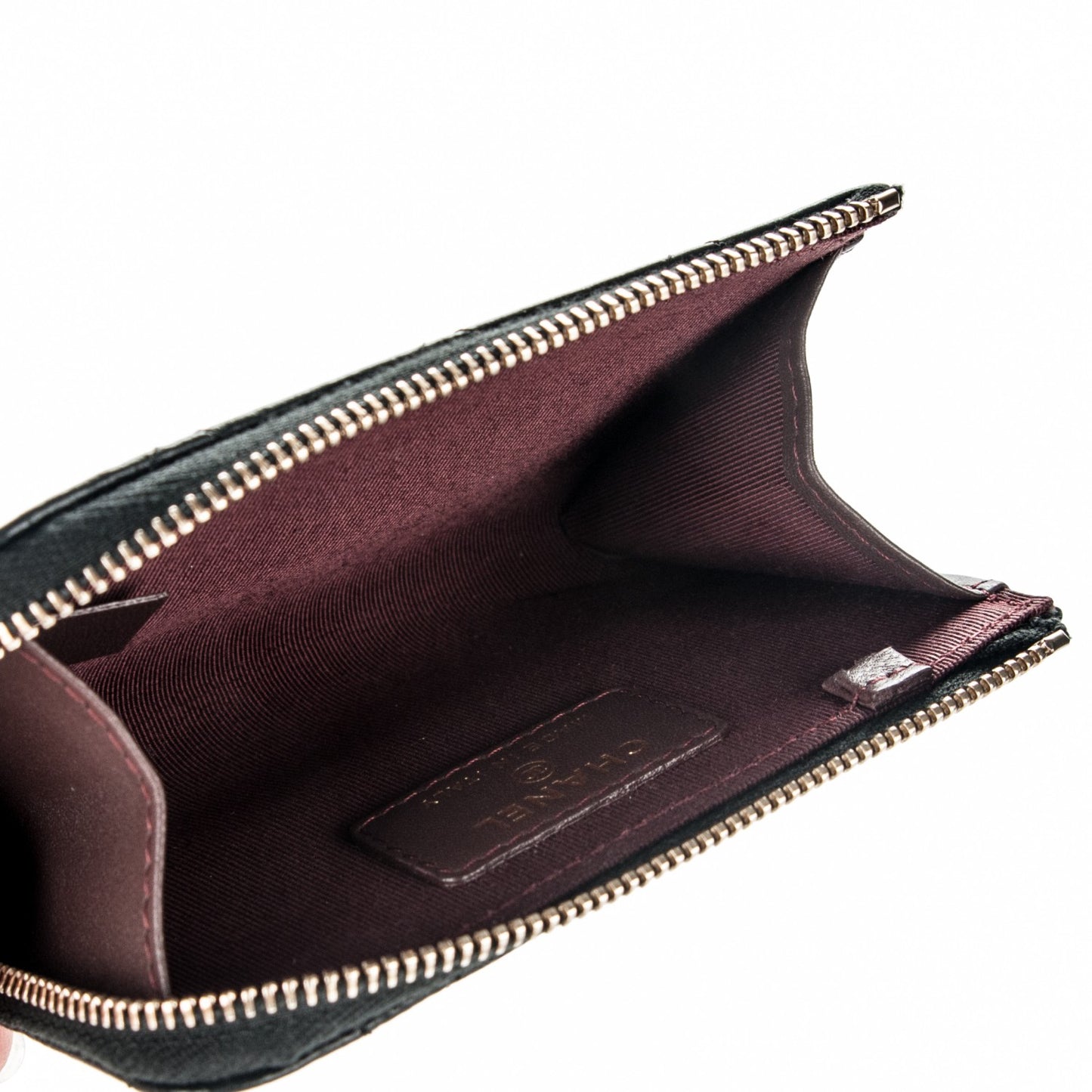 Lambskin Quilted Key Holder Case Black