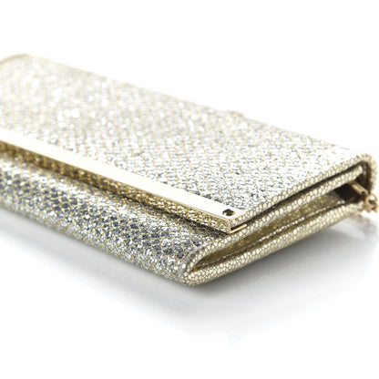 Jimmy Choo Lame Mila Glitter Wallet On Chain Champagne 7 of 9