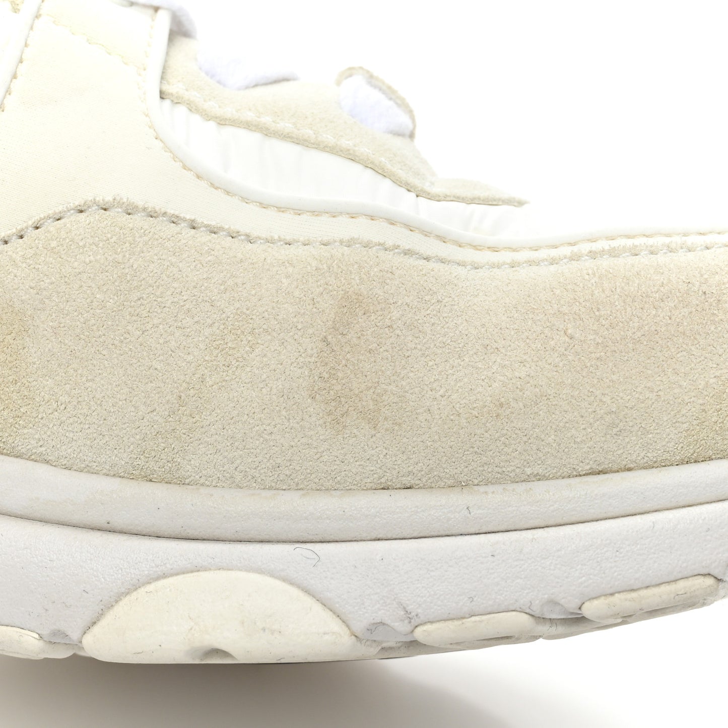 Suede Calfskin Fabric CC Sneakers 41 White
