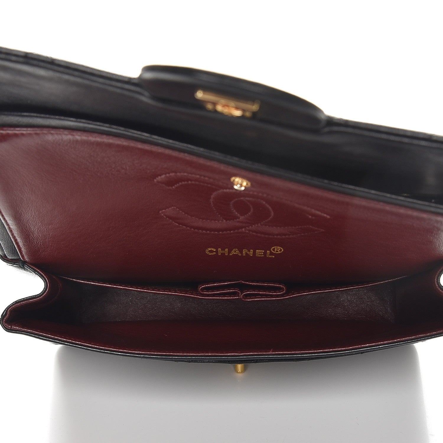 Chanel Lambskin Quilted Medium Double Flap Black 6 of 8