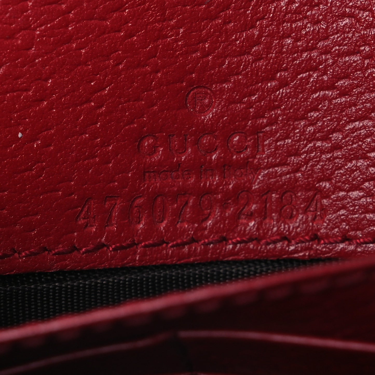 GG Supreme Monogram Web Queen Margaret Chain Wallet Red