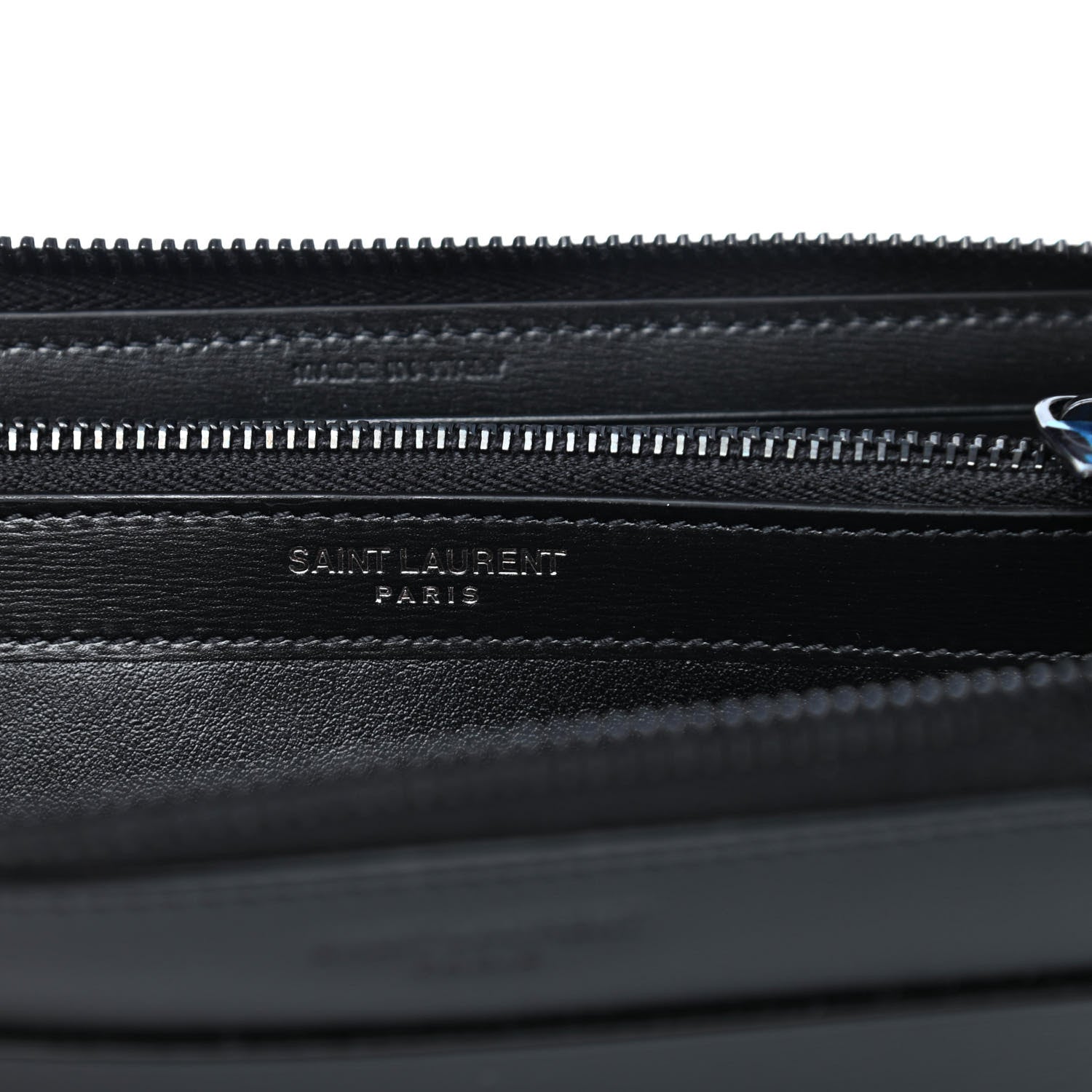 Saint Laurent Calfskin Fragment Zip Around Wallet Black 7 of 8