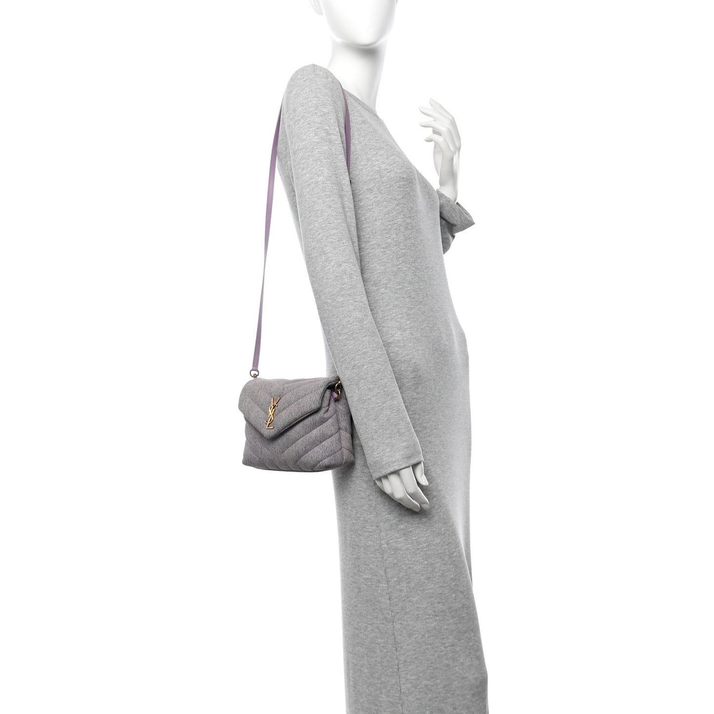 Denim Y Quilted Monogram Toy Loulou Crossbody Bag Bleached Lilac