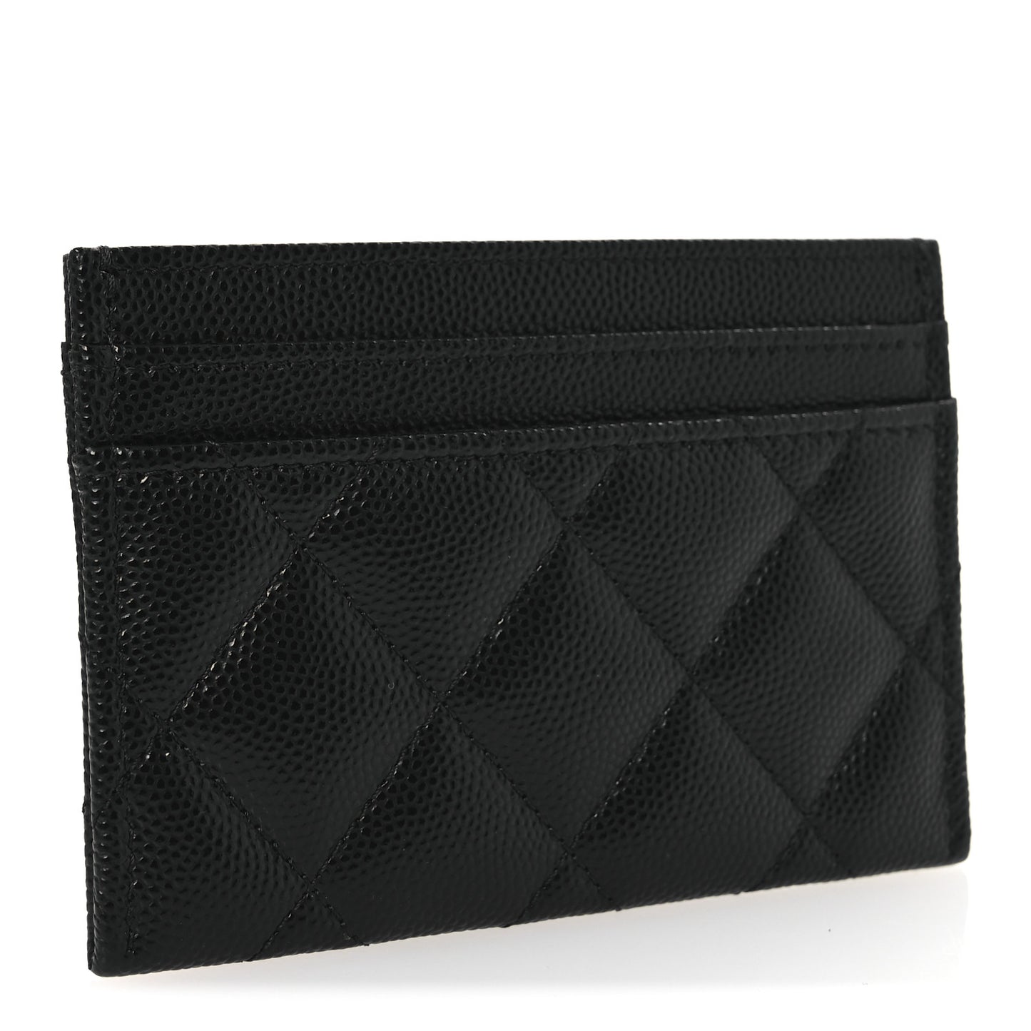 Caviar Quilted CC Card Holder Black
