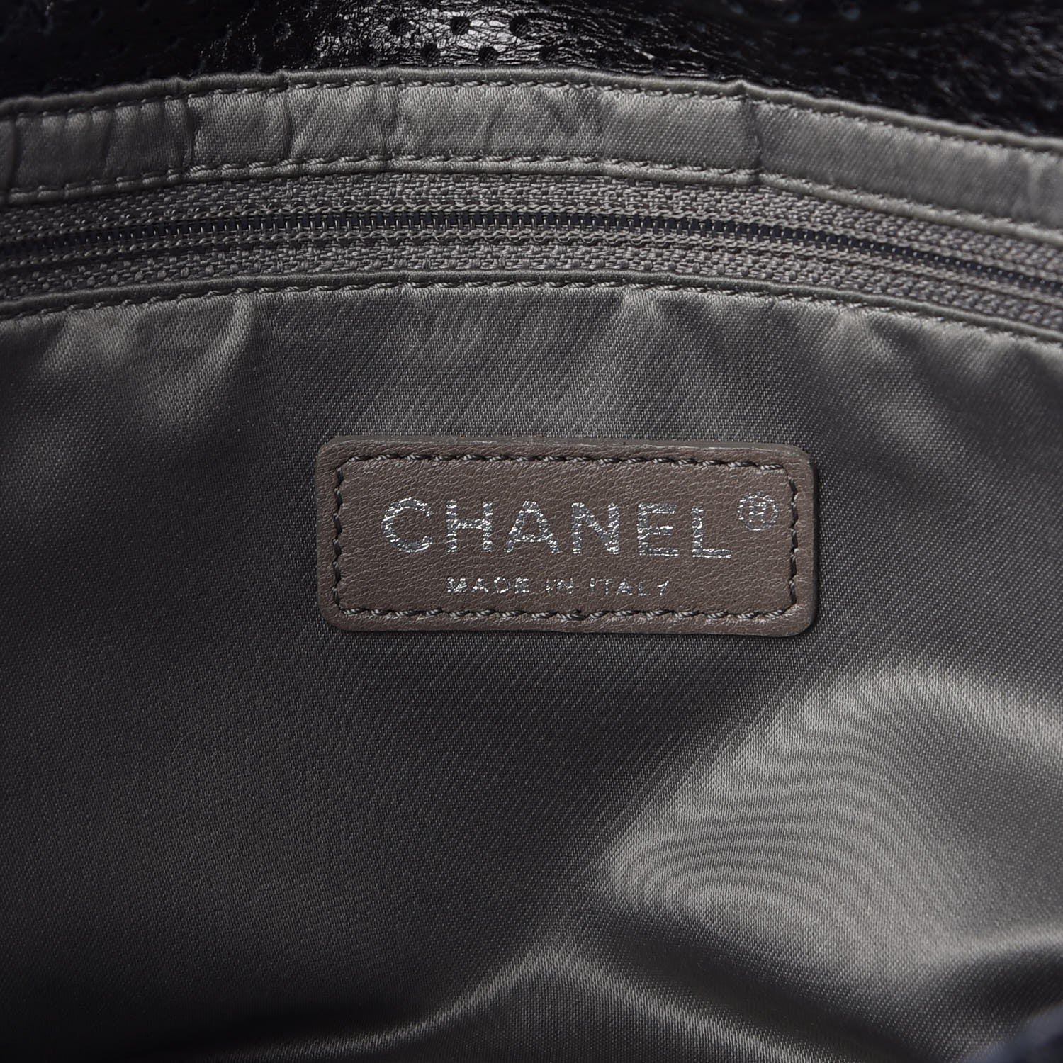 Chanel Metallic Crackled Calfskin Large Perforated Drill Flap Black 6 of 7