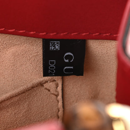 Gucci Nappa Bamboo Web Mini Nymphaea Top Handle Bag Hibiscus Red 9 of 15