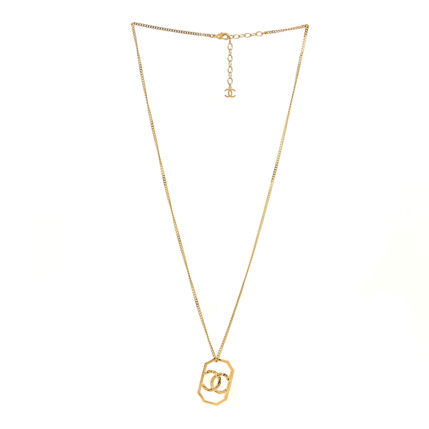 Chanel Metal CC Chain Pendant Necklace Gold 3 of 7