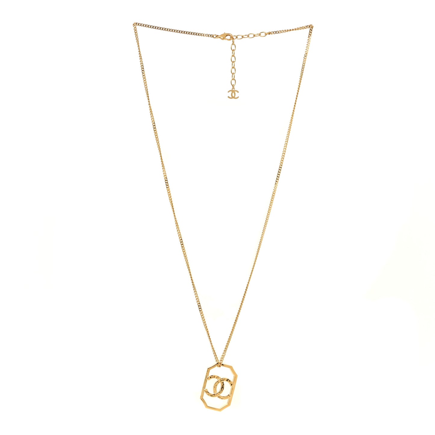 Metal CC Chain Pendant Necklace Gold