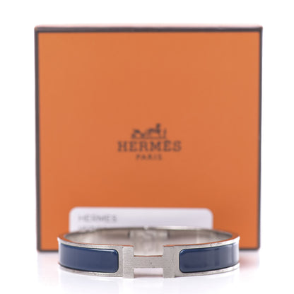Hermes Matte Enamel Narrow Clic Clac HH Bracelet GM Indigo 4 of 4