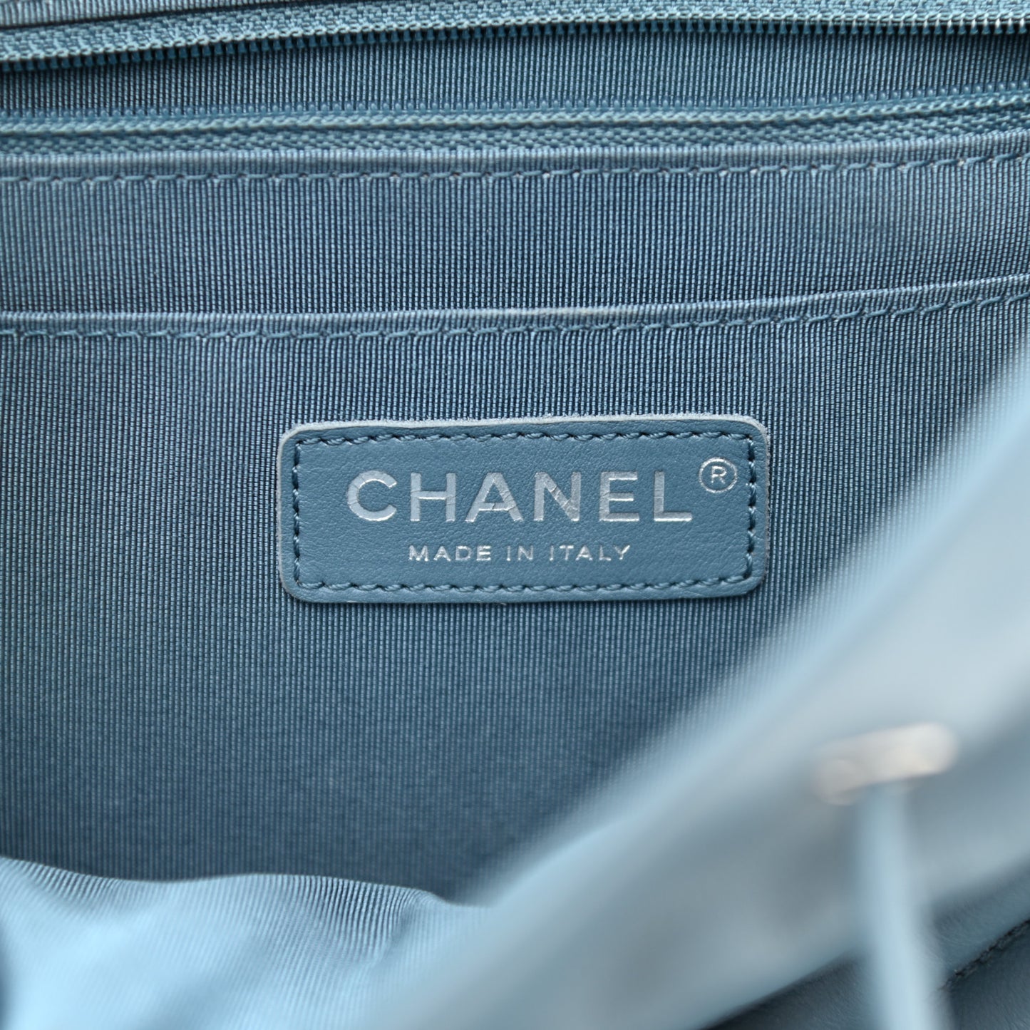 Calfskin Chevron Quilted Large Urban Spirit Backpack Light Blue