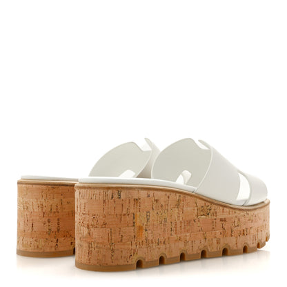Hermes Calfskin Cork Eze 30 Sandals 39 White 5 of 10