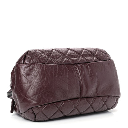 Chanel Aged Calfskin Quilted Tweed Portobello Tote Burgundy 3 of 10