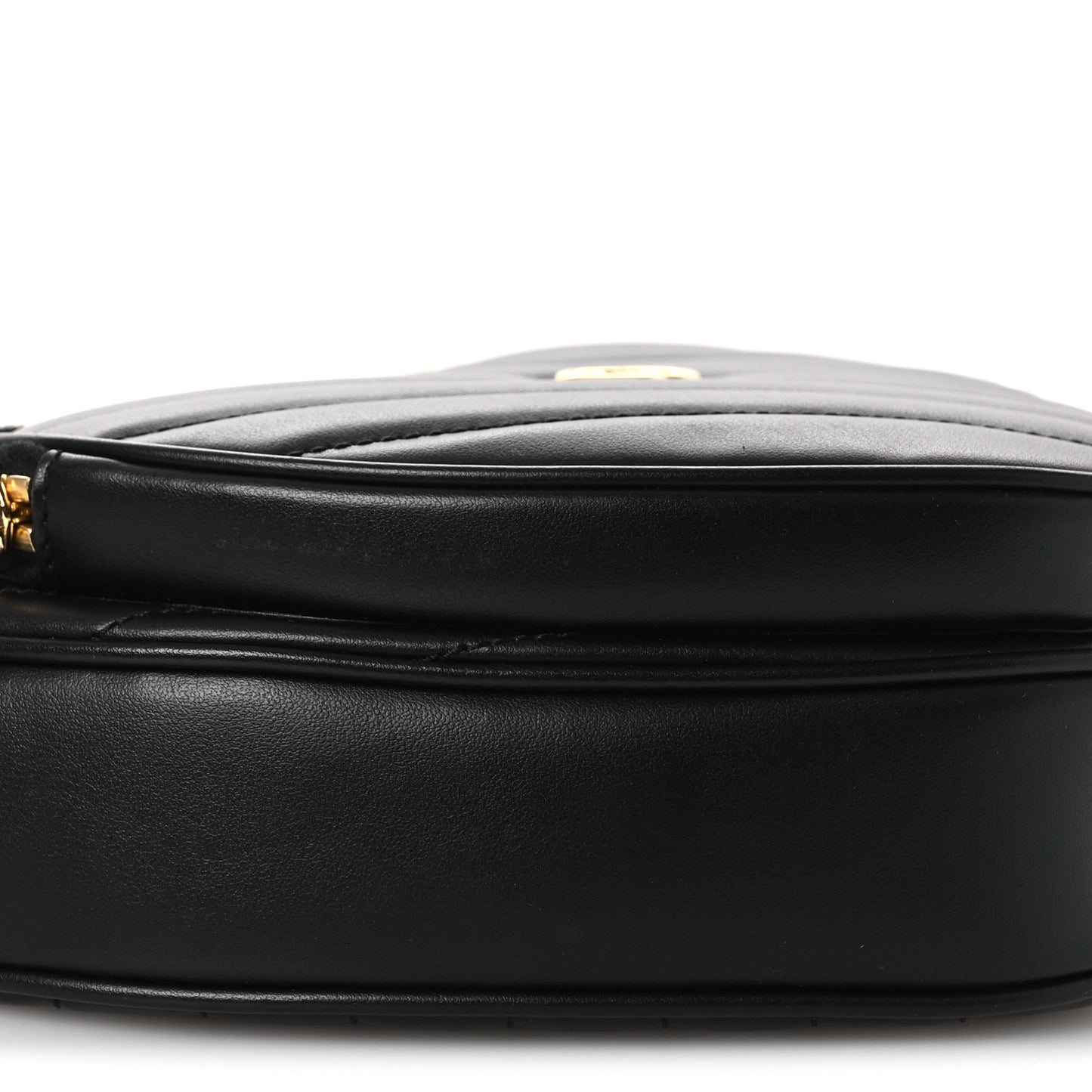 Calfskin Matelasse Diagonal Mini Interlocking G Heart Shoulder Bag Black