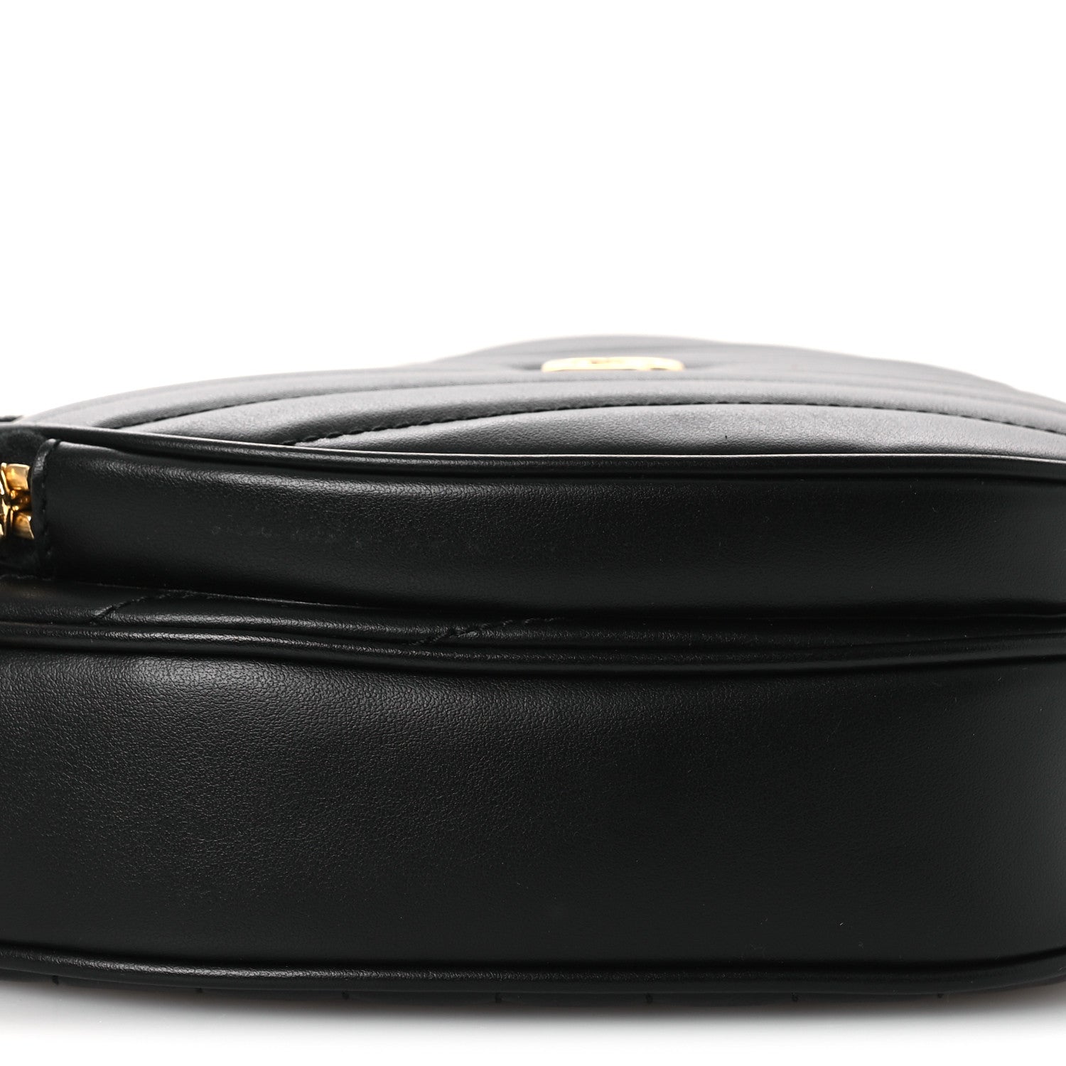 Gucci Calfskin Matelasse Diagonal Mini Interlocking G Heart Shoulder Bag Black 9 of 11