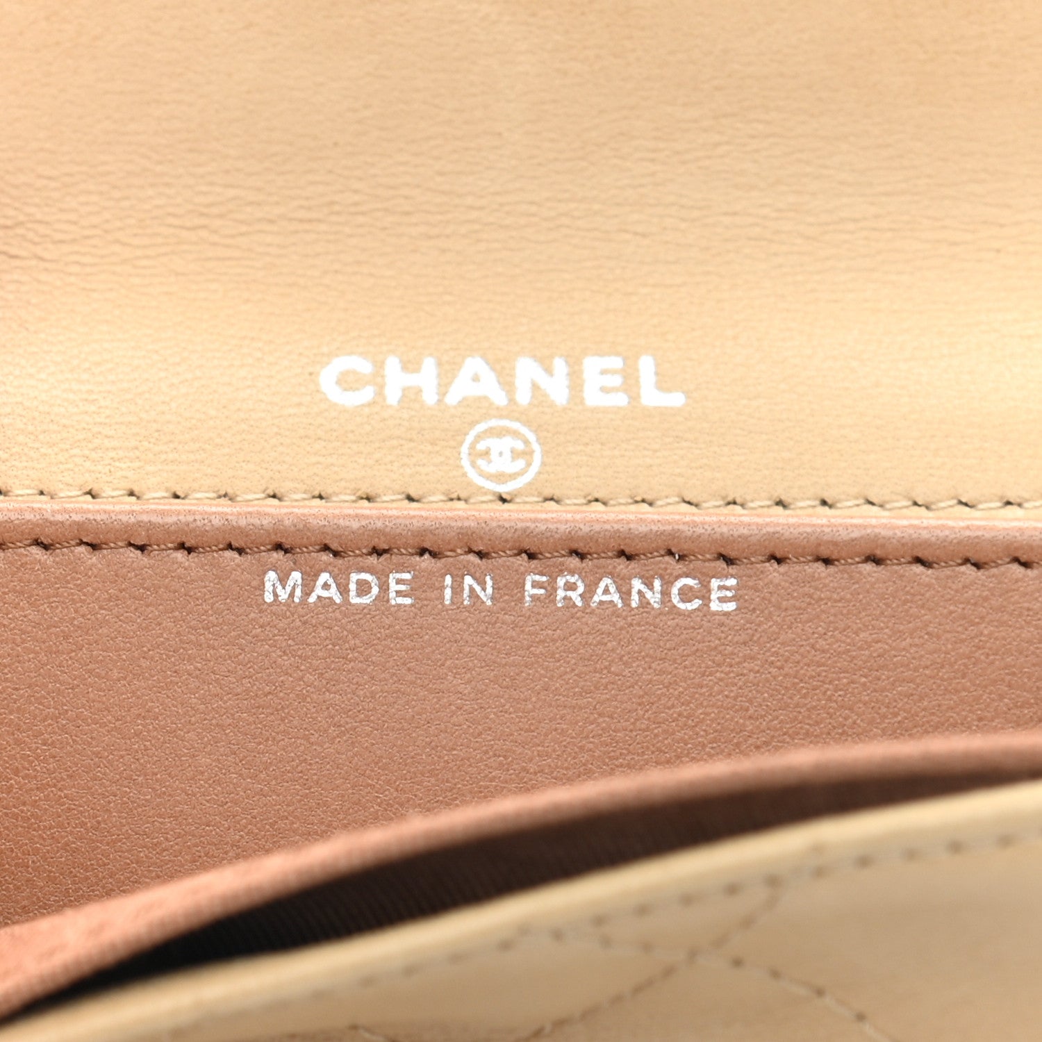 Chanel Lambskin Quilted Flap Card Holder Wallet Beige 6 of 12