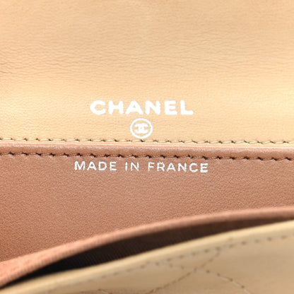 Chanel Lambskin Quilted Flap Card Holder Wallet Beige 6 of 12