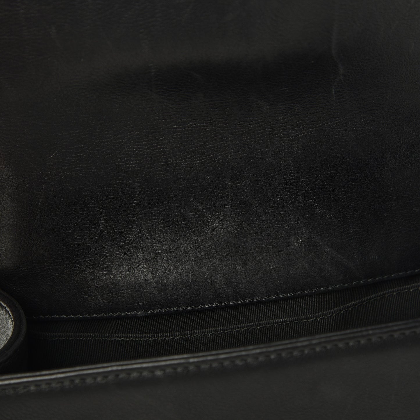 Calfskin Quilted Small Boy Flap Black