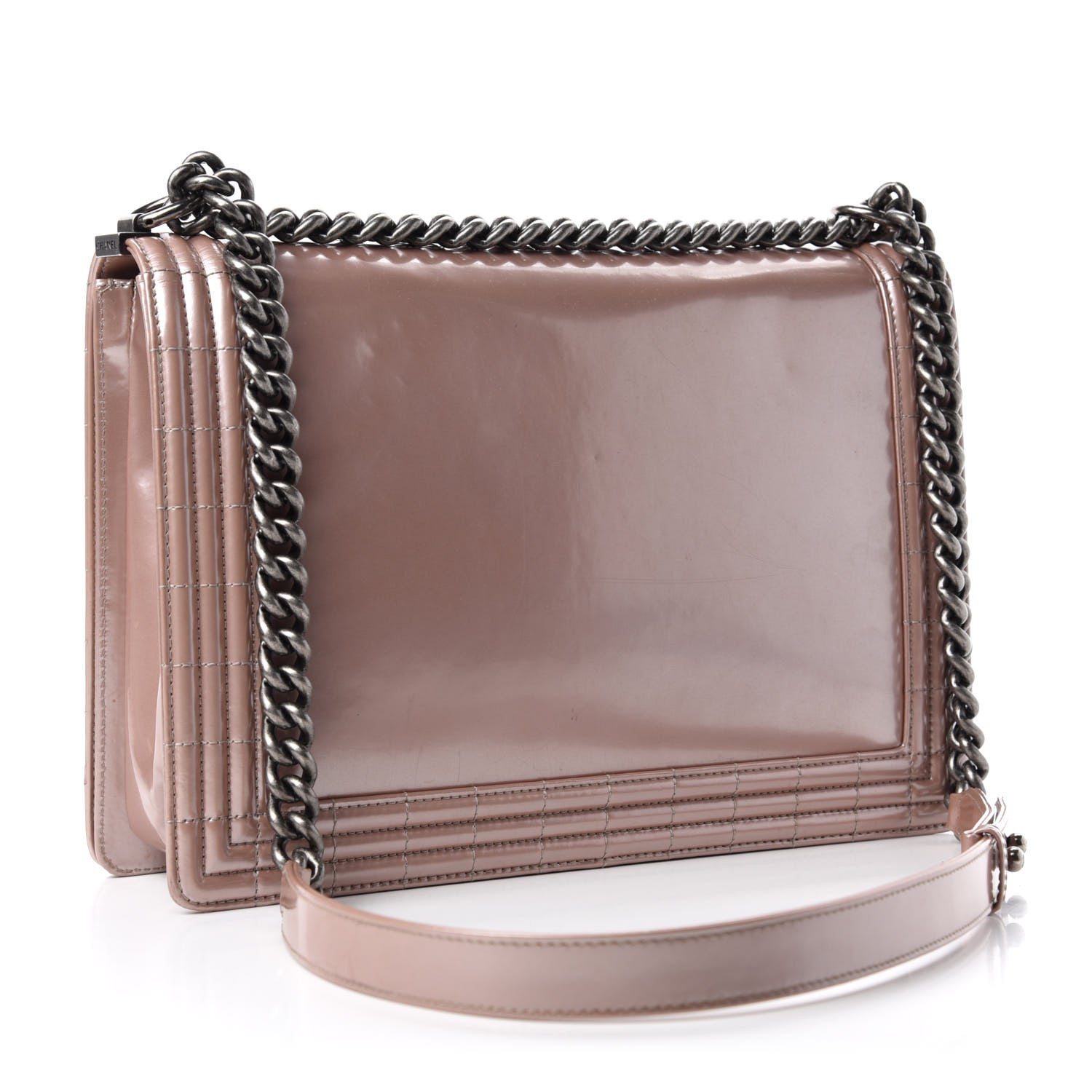 Chanel Iridescent Glazed Calfskin Large Boy Flap Light Pink 3 of 18