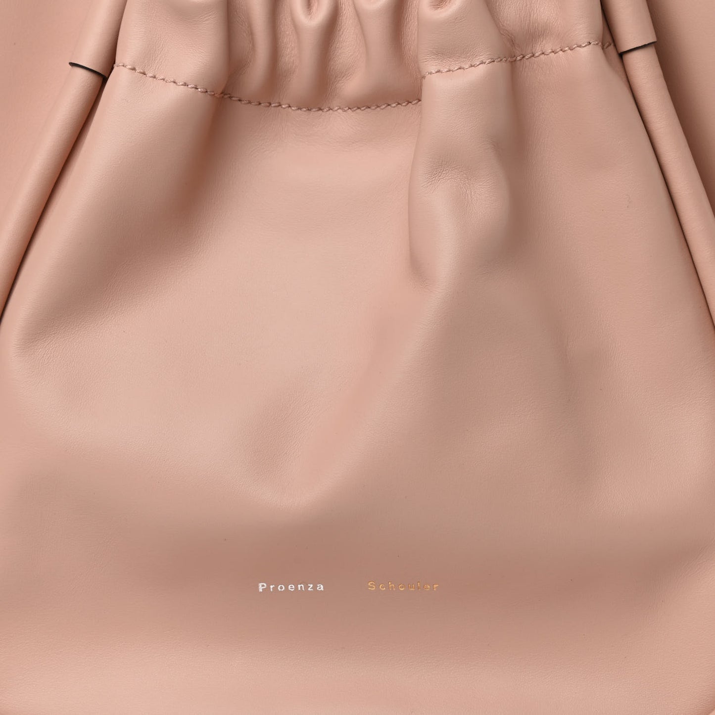 Calfskin Large Ruched Tote Peach