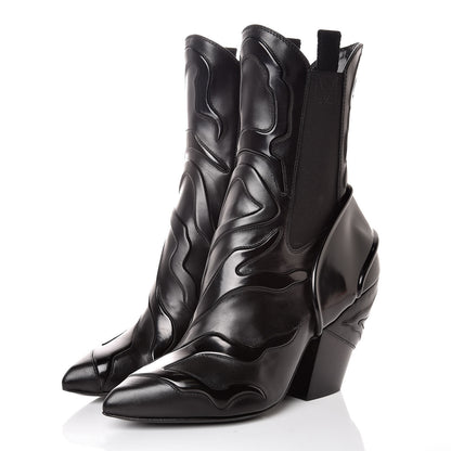 Louis Vuitton Calfskin Patent Monogram Fireball Ankle Boots 38 Black 3 of 10