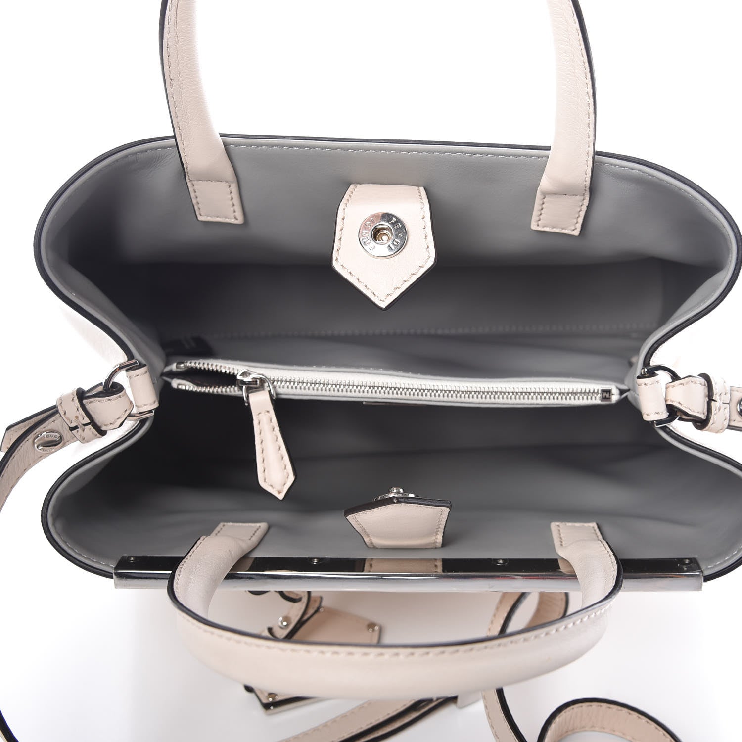 Fendi Vitello Dolce Century Petite 2Jours Tote Camelia Ghiaccio 7 of 10
