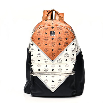 MCM Visetos Chevron Medium Colorblock Stark Backpack Cognac 1 of 12
