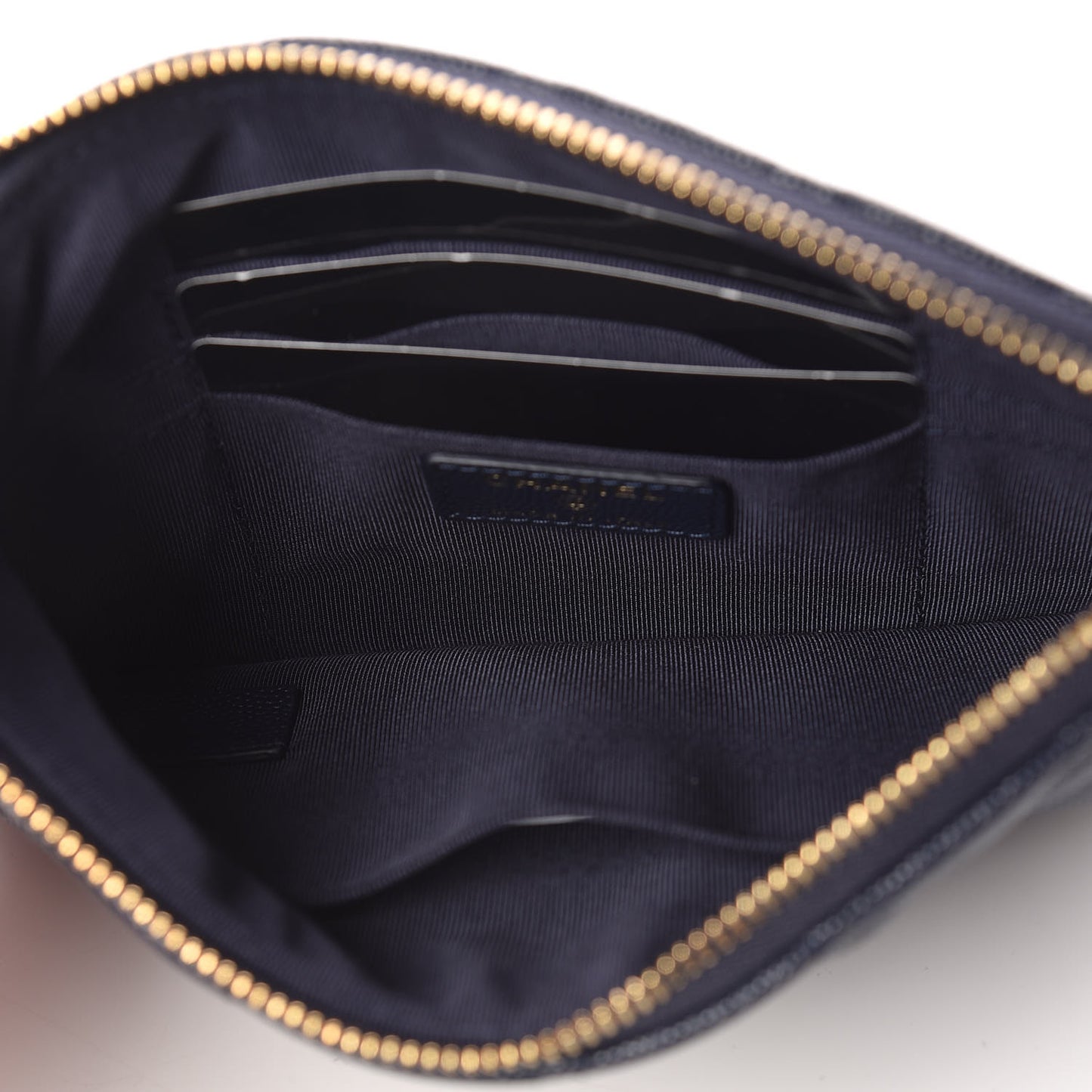 Caviar Quilted Cosmetic Case Navy