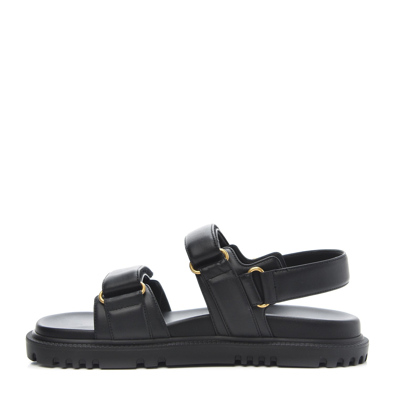 Christian Dior Lambskin Dioract 10mm Sandals 38.5 Black 1 of 8